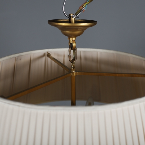288 - FRENCH STYLE CEILING LIGHT. gilt metal, pleated shade, 75cm drop approx.