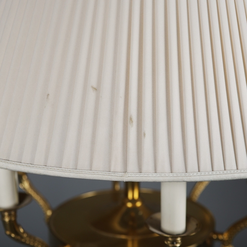 288 - FRENCH STYLE CEILING LIGHT. gilt metal, pleated shade, 75cm drop approx.