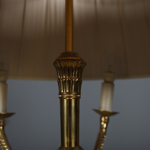 288 - FRENCH STYLE CEILING LIGHT. gilt metal, pleated shade, 75cm drop approx.