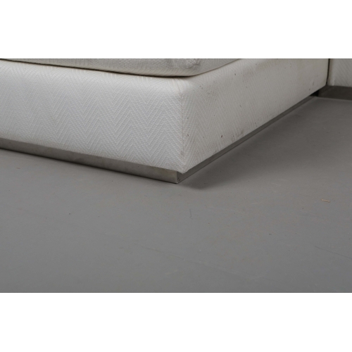 289 - CORNER SOFA. chevron patterned upholstery.