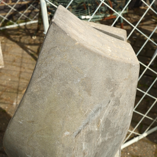 293 - STONE SCULPTED WATER FEATURE. 100cm H x 42cm W.