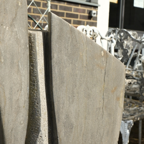 293 - STONE SCULPTED WATER FEATURE. 100cm H x 42cm W.