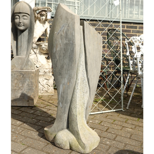 293 - STONE SCULPTED WATER FEATURE. 100cm H x 42cm W.
