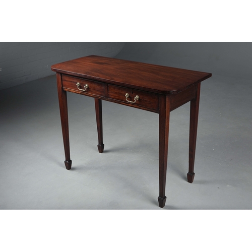 294 - 19TH CENTURY MAHOGANY WRITING TABLE. With two drawers on square tapered supports 77cm H x 98cm W x 4... 