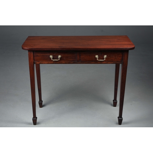294 - 19TH CENTURY MAHOGANY WRITING TABLE. With two drawers on square tapered supports 77cm H x 98cm W x 4... 