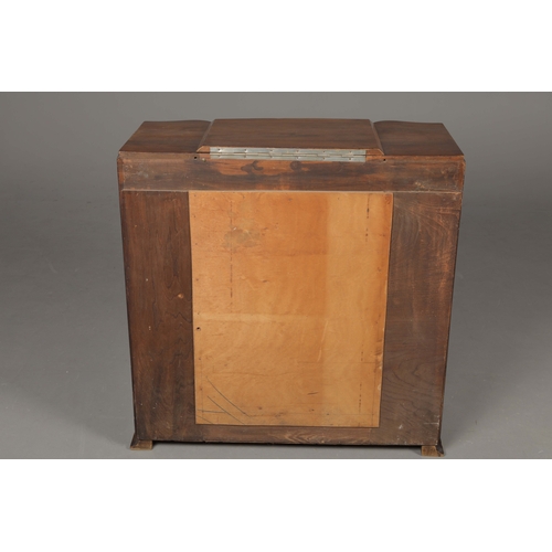 297 - 1930S FRENCH COCKTAIL CABINET. bur wood, various compartments, 90cm x 41.5cm x 89cm at smallest appr... 