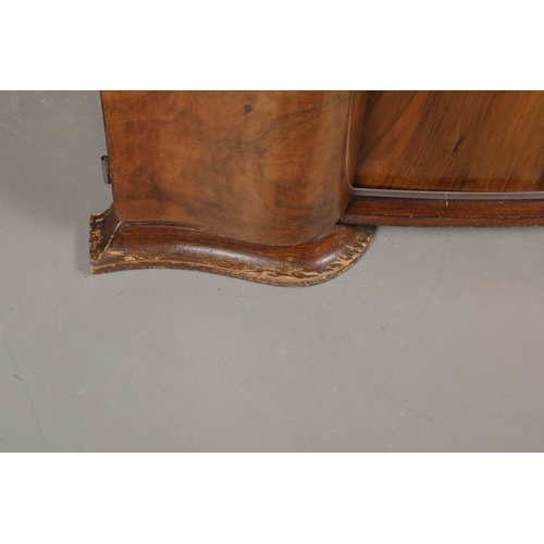 297 - 1930S FRENCH COCKTAIL CABINET. bur wood, various compartments, 90cm x 41.5cm x 89cm at smallest appr... 