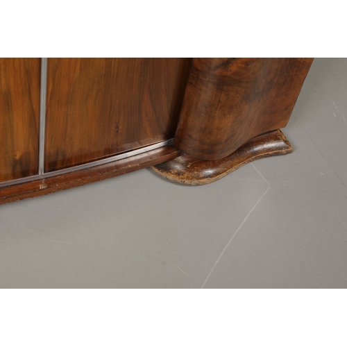 297 - 1930S FRENCH COCKTAIL CABINET. bur wood, various compartments, 90cm x 41.5cm x 89cm at smallest appr... 