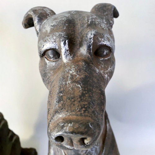 299 - PAIR OF FAUX STONE DOGS. 80cm H x 23cm W x 26cm D.