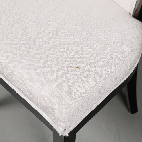 315 - DINING CHAIRS, A SET OF 10. ivory fabric upholstery, lacquered frames, 98cm H approx. (10).