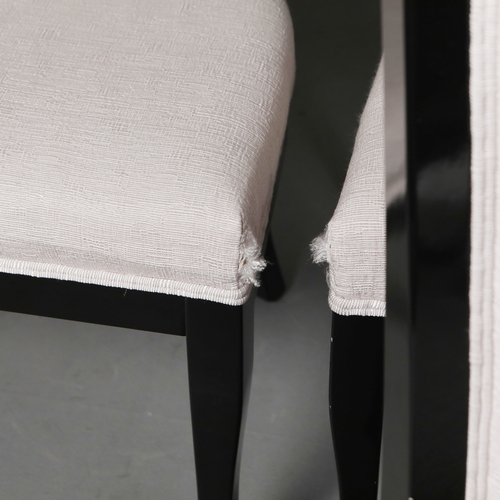 315 - DINING CHAIRS, A SET OF 10. ivory fabric upholstery, lacquered frames, 98cm H approx. (10).