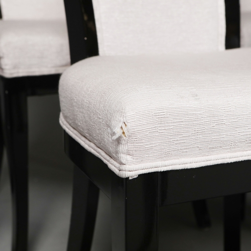 315 - DINING CHAIRS, A SET OF 10. ivory fabric upholstery, lacquered frames, 98cm H approx. (10).