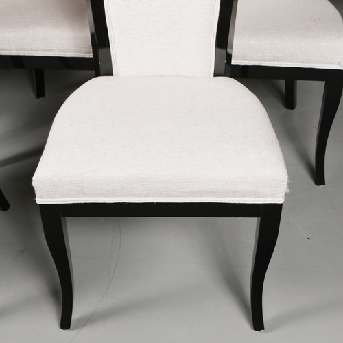 315 - DINING CHAIRS, A SET OF 10. ivory fabric upholstery, lacquered frames, 98cm H approx. (10).