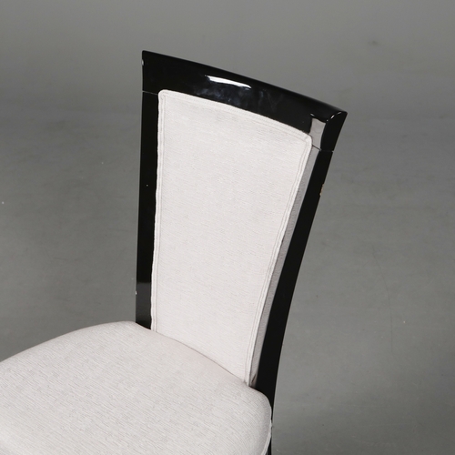 315 - DINING CHAIRS, A SET OF 10. ivory fabric upholstery, lacquered frames, 98cm H approx. (10).
