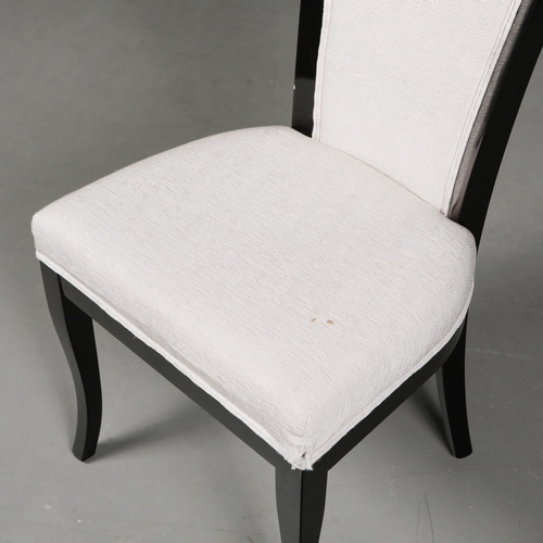 315 - DINING CHAIRS, A SET OF 10. ivory fabric upholstery, lacquered frames, 98cm H approx. (10).