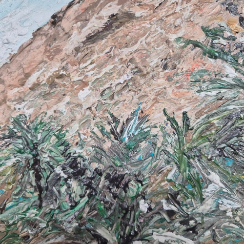 331 - KEN DAVIS. A SPRING IN AMAN. acrylic on board, 73cm x 96cm, framed.