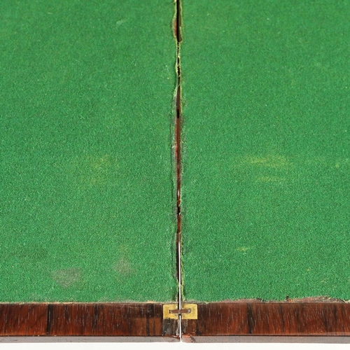 447 - WILLIAM IV ROSEWOOD CARD TABLE. circa 1830, with green baize top and brass castors, 74cm H x 81cm W ... 