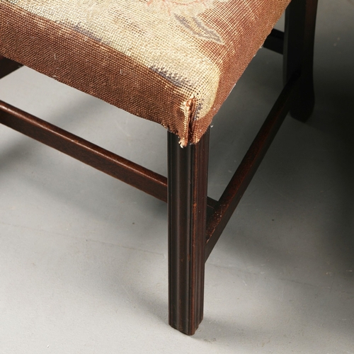 450 - GEORGE III MAHOGANY SIDE CHAIR AND ANOTHER SIMILAR CHAIR (2). 96cm H x 56cm W x 53cm D and 97cm H x ... 