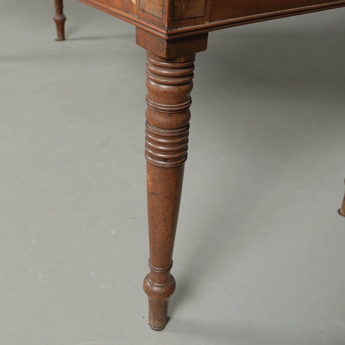 455 - REGENCY MAHOGANY SIDEBOARD. with three drawers and inlaid ebony detail, on turned supports, 93 cm t ... 