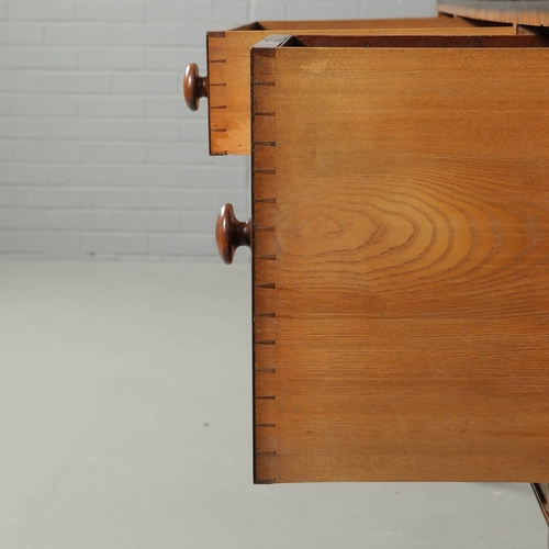 455 - REGENCY MAHOGANY SIDEBOARD. with three drawers and inlaid ebony detail, on turned supports, 93 cm t ... 