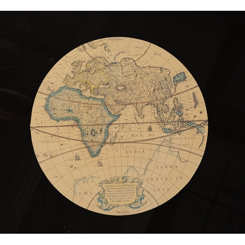 456 - NEST OF THREE TABLES (3). campaign style brass bound with map lined and glazed tops, largest 46cm H ... 