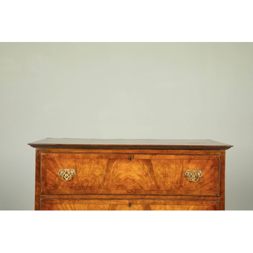 459 - QUEEN ANNE STYLE WALNUT TALLBOY. early 20th century with six crossbanded drawers, 134cm H x 82cm W x... 