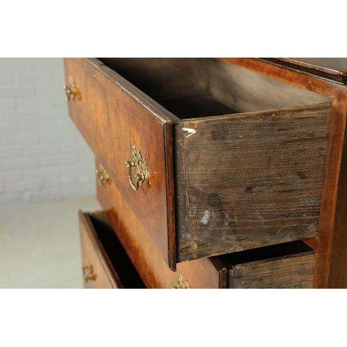 459 - QUEEN ANNE STYLE WALNUT TALLBOY. early 20th century with six crossbanded drawers, 134cm H x 82cm W x... 
