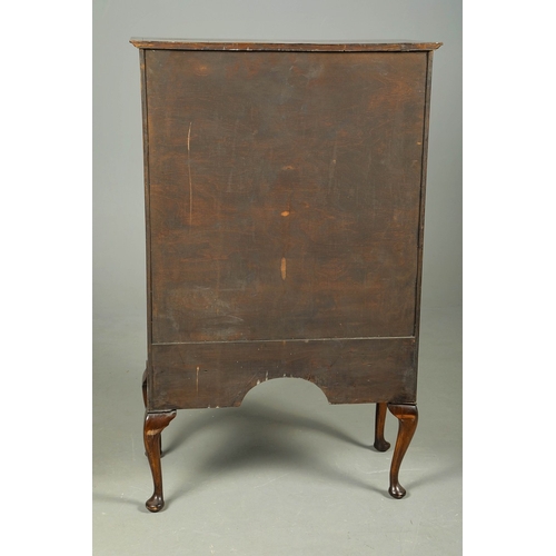 459 - QUEEN ANNE STYLE WALNUT TALLBOY. early 20th century with six crossbanded drawers, 134cm H x 82cm W x... 