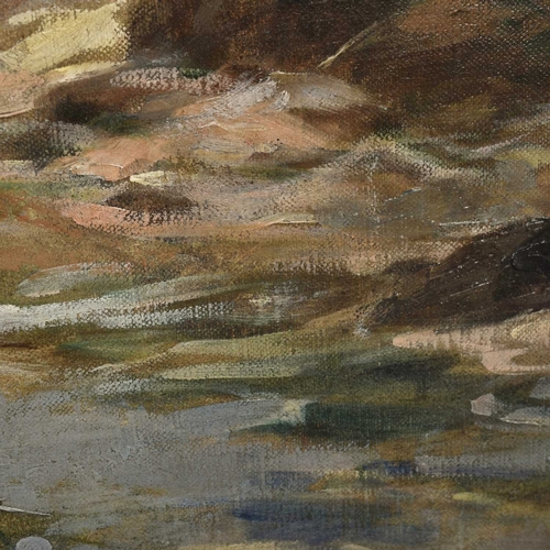 12 - 20TH CENTURY SCHOOL SEASCAPE oil on canvas, 194cm x 107cm, framed.with faults/holes in canvas... 