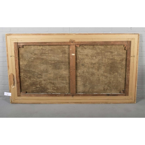 12 - 20TH CENTURY SCHOOL SEASCAPE oil on canvas, 194cm x 107cm, framed.with faults/holes in canvas... 