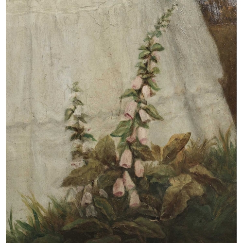 2 - 19TH CENTURY BRITISH SCHOOL FULL LENGTH PORTRAIT OF A LADY HOLDING A ROSE oil on canvas, J. Palser &... 