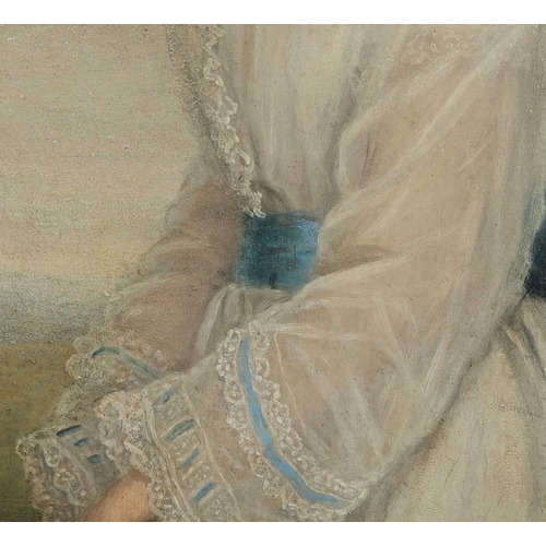 2 - 19TH CENTURY BRITISH SCHOOL FULL LENGTH PORTRAIT OF A LADY HOLDING A ROSE oil on canvas, J. Palser &... 