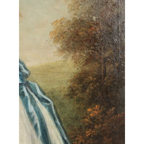 2 - 19TH CENTURY BRITISH SCHOOL FULL LENGTH PORTRAIT OF A LADY HOLDING A ROSE oil on canvas, J. Palser &... 
