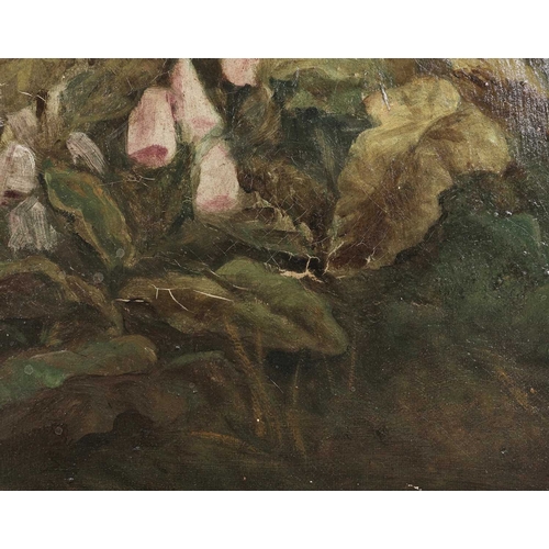 2 - 19TH CENTURY BRITISH SCHOOL FULL LENGTH PORTRAIT OF A LADY HOLDING A ROSE oil on canvas, J. Palser &... 