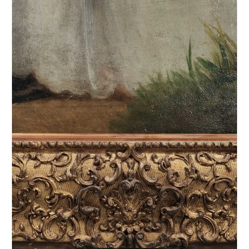 2 - 19TH CENTURY BRITISH SCHOOL FULL LENGTH PORTRAIT OF A LADY HOLDING A ROSE oil on canvas, J. Palser &... 