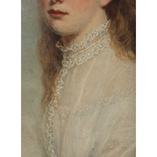 2 - 19TH CENTURY BRITISH SCHOOL FULL LENGTH PORTRAIT OF A LADY HOLDING A ROSE oil on canvas, J. Palser &... 