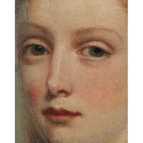 2 - 19TH CENTURY BRITISH SCHOOL FULL LENGTH PORTRAIT OF A LADY HOLDING A ROSE oil on canvas, J. Palser &... 