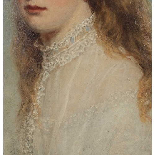 2 - 19TH CENTURY BRITISH SCHOOL FULL LENGTH PORTRAIT OF A LADY HOLDING A ROSE oil on canvas, J. Palser &... 