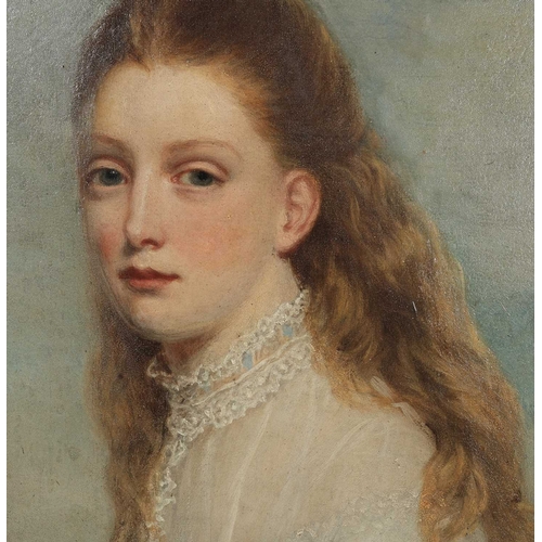 2 - 19TH CENTURY BRITISH SCHOOL FULL LENGTH PORTRAIT OF A LADY HOLDING A ROSE oil on canvas, J. Palser &... 