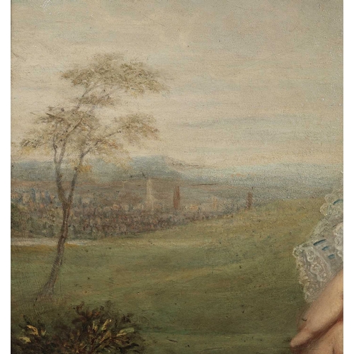 2 - 19TH CENTURY BRITISH SCHOOL FULL LENGTH PORTRAIT OF A LADY HOLDING A ROSE oil on canvas, J. Palser &... 