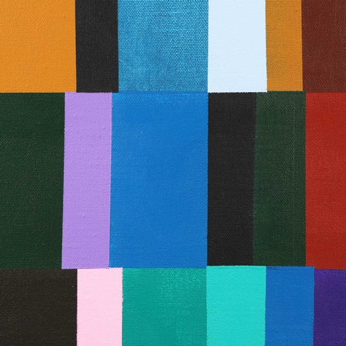 43 - PHIL JOHNS VECTORS Oil on canvas, 40cms x 40cms, signed and titled verso