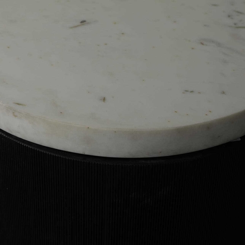 519 - ARTERIORS GREGOR END TABLE. approx. 61cm height x 60cm diameter.faults.