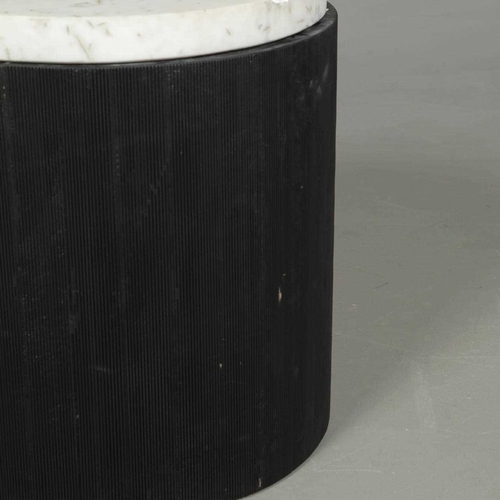 519 - ARTERIORS GREGOR END TABLE. approx. 61cm height x 60cm diameter.faults.