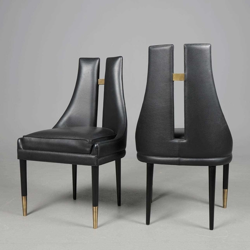 520 - ARTERIORS CROWLEY DINING CHAIRS, A PAIR. approx. 102cm H x 61cm W.sold as seen.... 