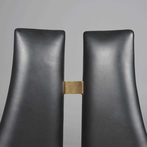 520 - ARTERIORS CROWLEY DINING CHAIRS, A PAIR. approx. 102cm H x 61cm W.sold as seen.... 