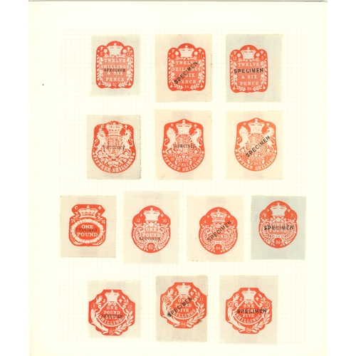 37 - General Duty: 1882-86 embossed adhesives, 3d to £10 red complete specimen set of SEVENTY SEVEN value... 