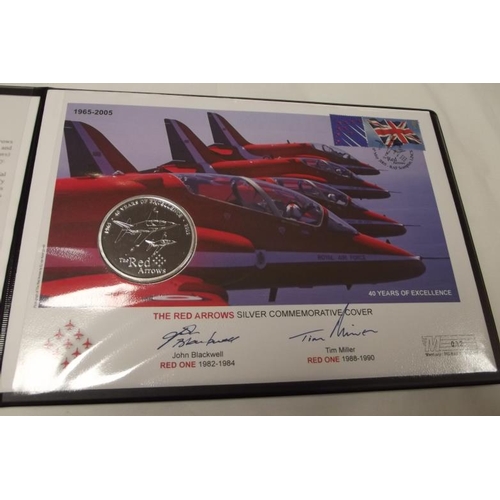 13 - Westminster The Red Arrows signed Silver Commemorative Cover, limited edition no. 32 of 450.