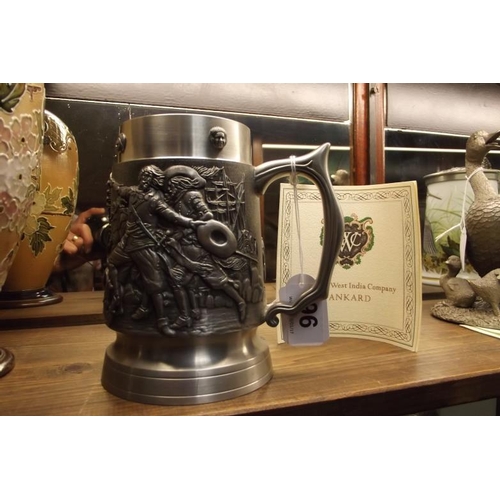 96 - Franklin Mint pewter - The Dutch West India Company Tankard, with certificate.