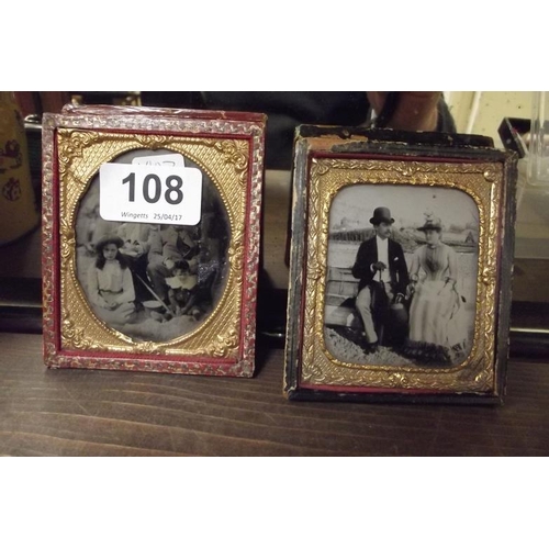 108 - Two Victorian daguerreotypes - portraits.