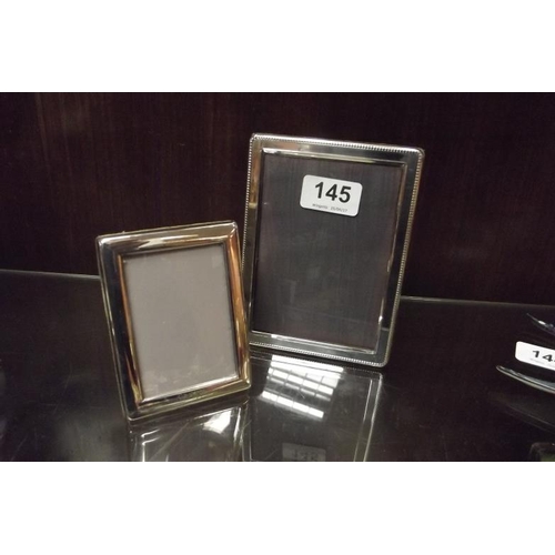 145 - Rectangular silver-faced photograph frame, engraved Concorde, 4.25 in. x 3.25 in., and one other fra... 